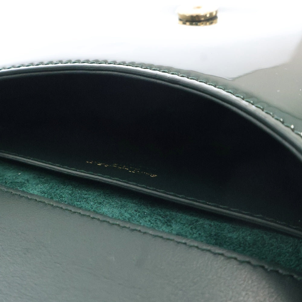 SAINT LAURENT PARIS(サンローランパリ) ヴォルテール ショルダーバッグ グリーン パテントレザー ゴールド金具 800846