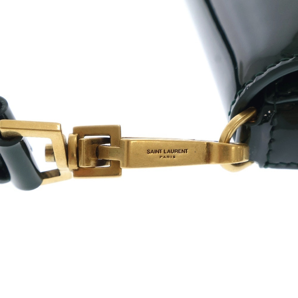 SAINT LAURENT PARIS(サンローランパリ) ヴォルテール ショルダーバッグ グリーン パテントレザー ゴールド金具 800846