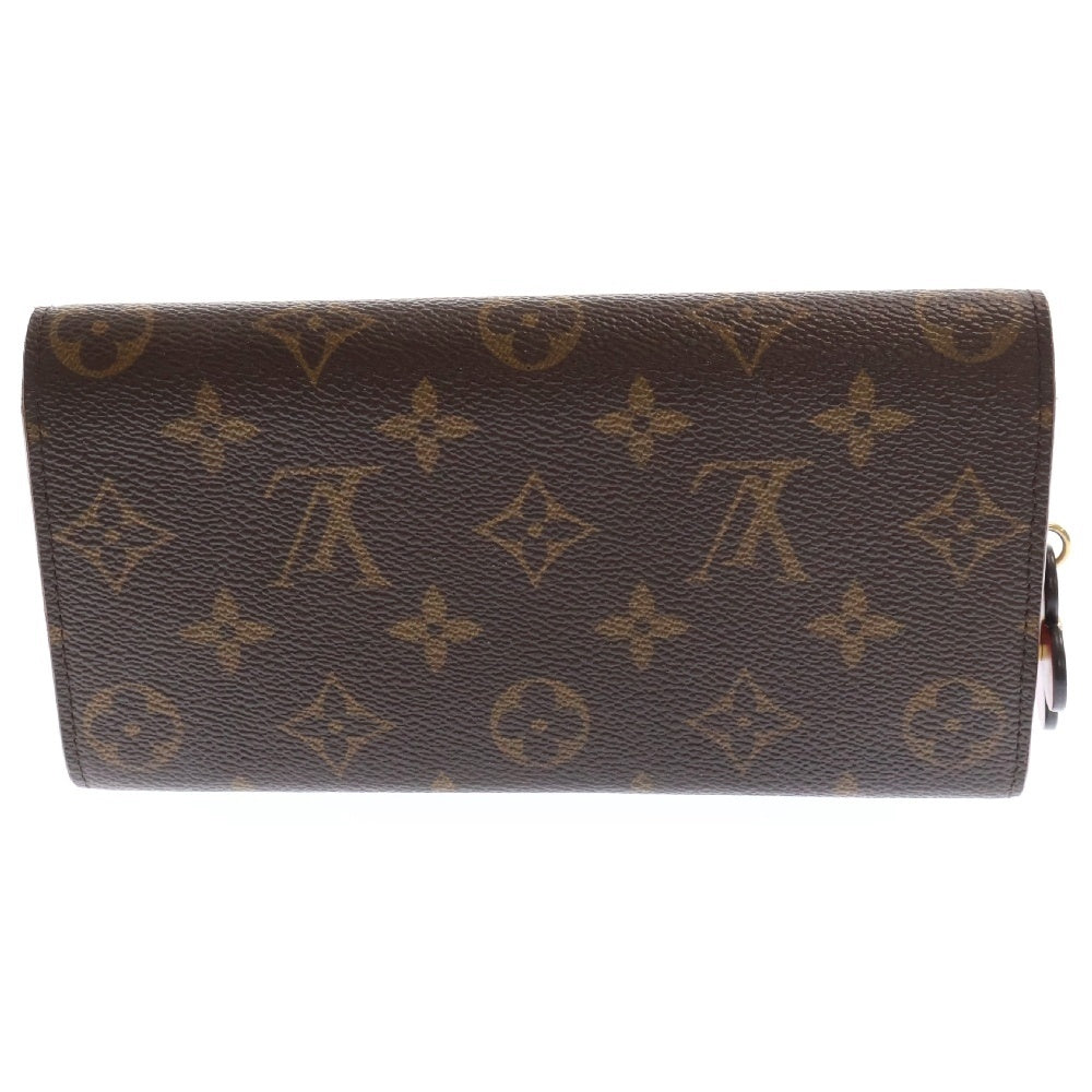 LOUIS VUITTON(ルイヴィトン) モノグラム ポルトフォイユエミリーホットピンク ロングウォレット 長財布 ブラウン イニシャル入り M64202