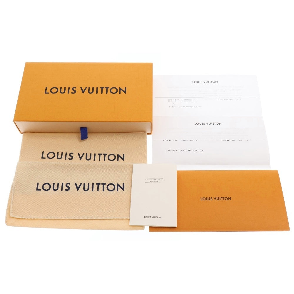 LOUIS VUITTON(ルイヴィトン) モノグラム ポルトフォイユエミリーホットピンク ロングウォレット 長財布 ブラウン イニシャル入り M64202
