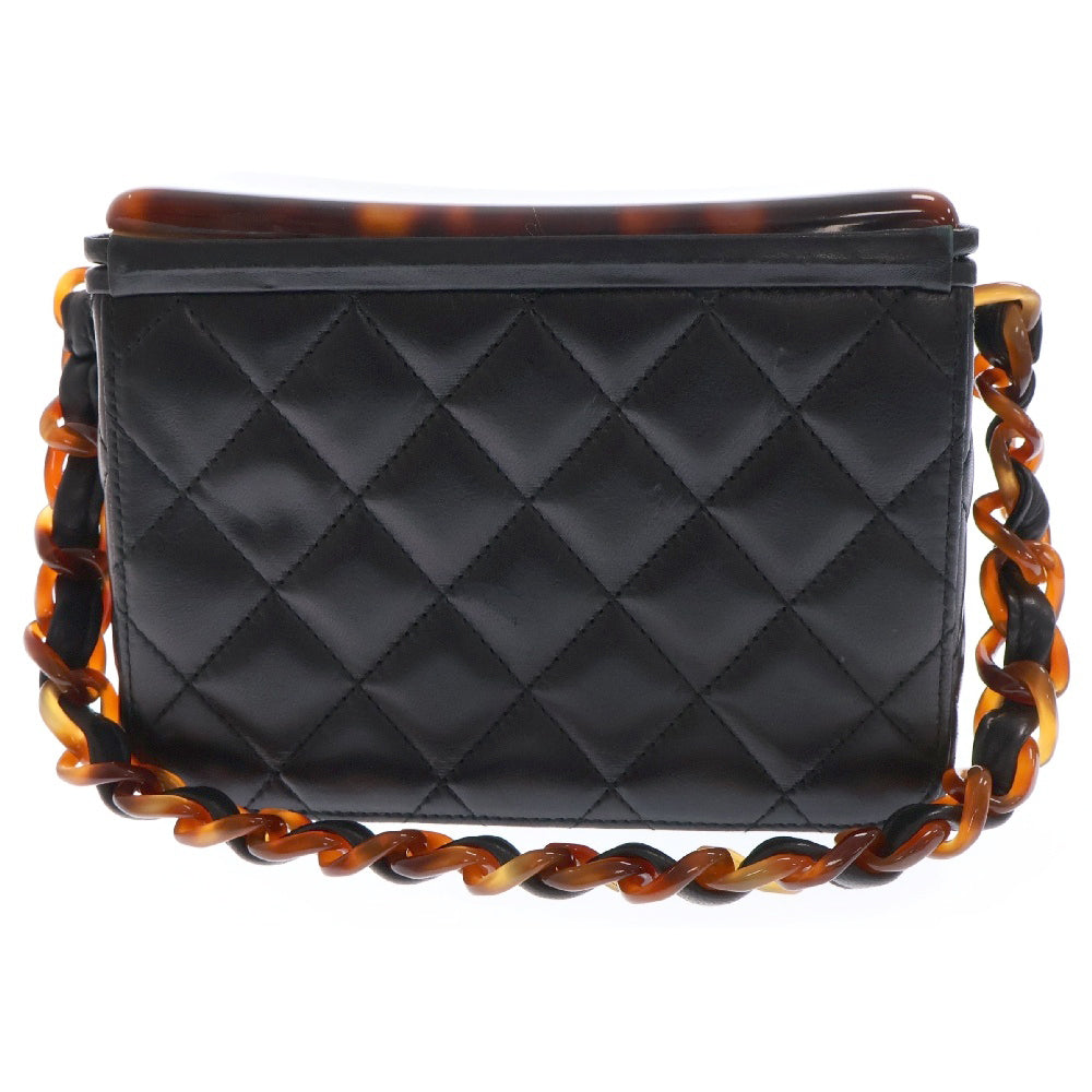 CHANEL(シャネル) ココマーク マトラッセ バニティ ラムスキン チェーンショルダーバッグ ブラウン×ブラック