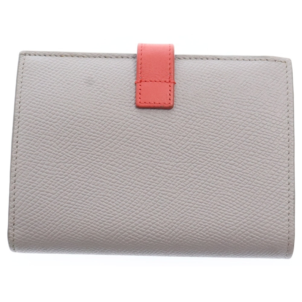 CELINE(セリーヌ) スモール ストラップウォレット グレー レザー コンパクトウォレット 二つ折り財布