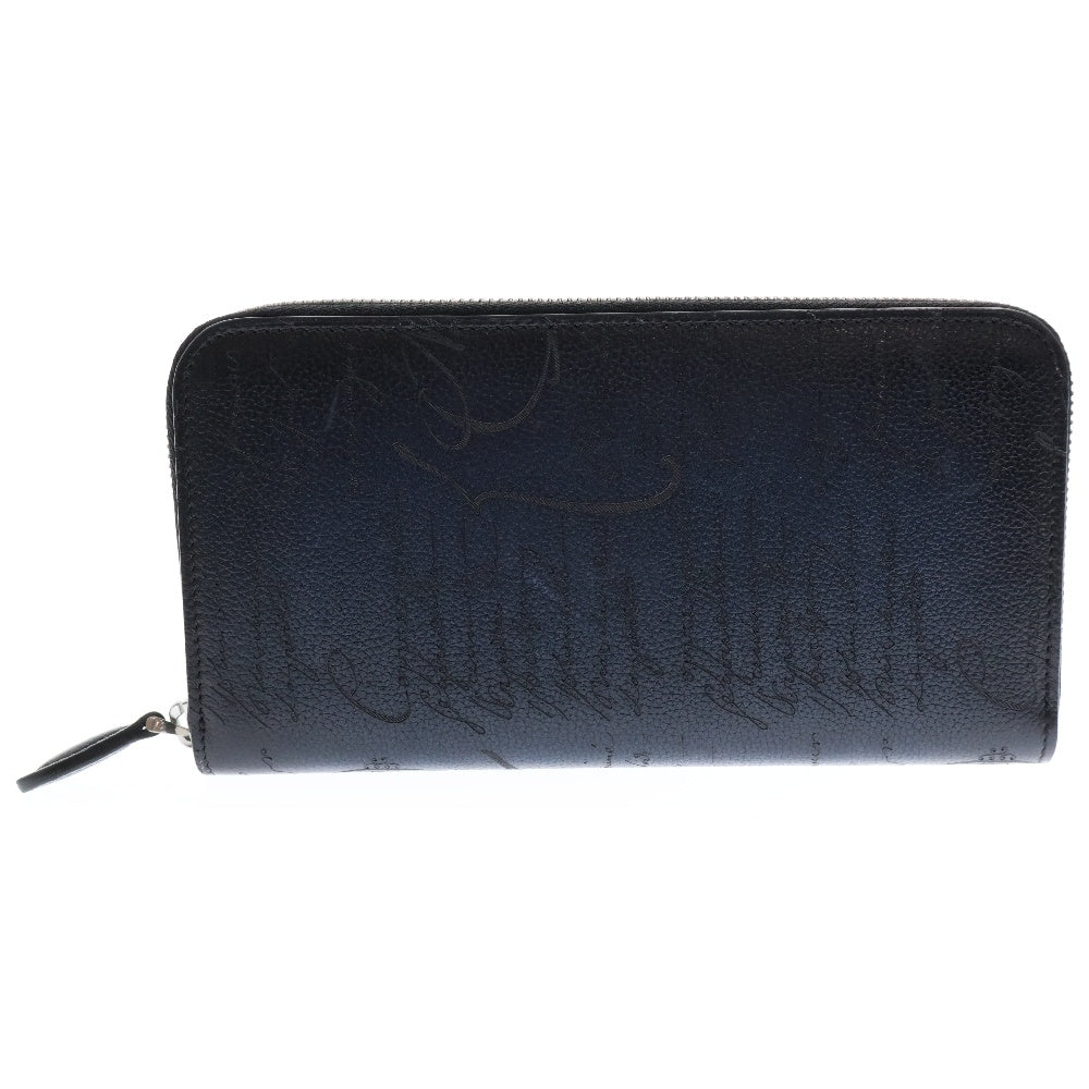 Berluti(ベルルッティ) カリグラフィ イタウバ ジッピーウォレット ネイビー レザー 長財布