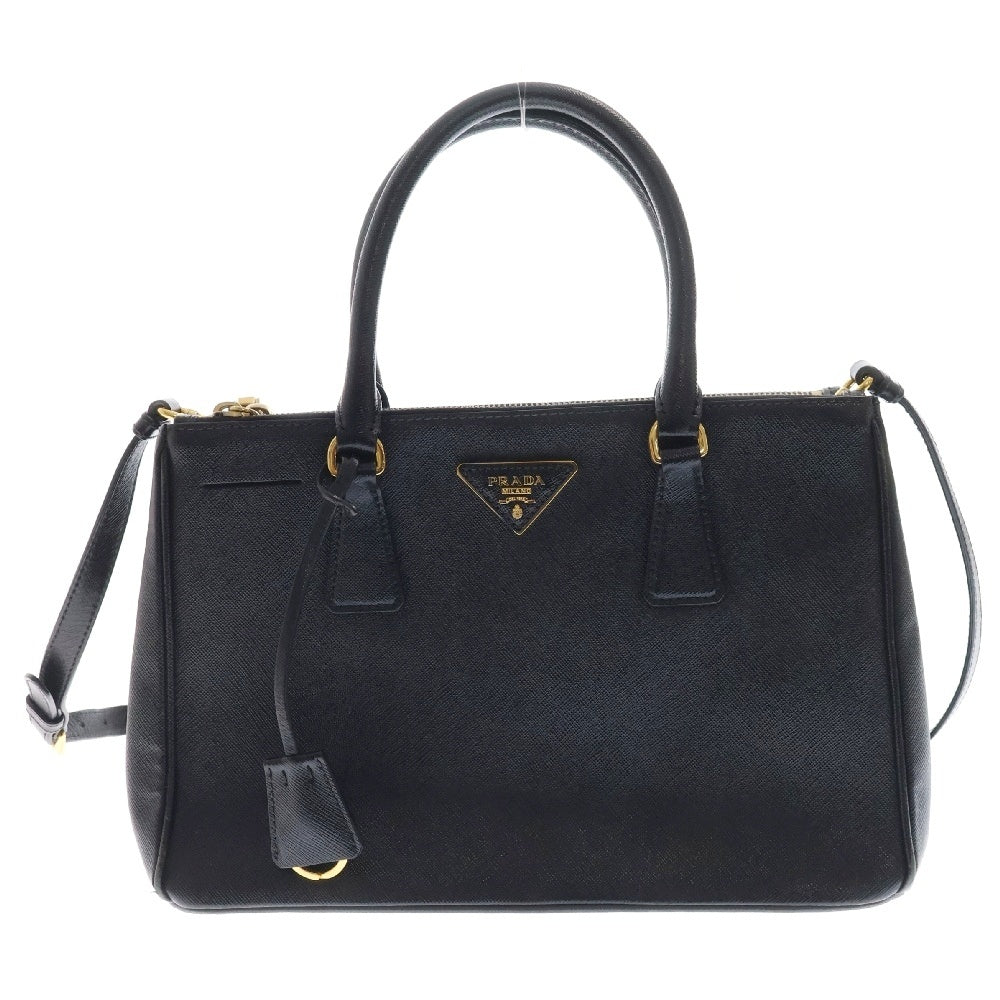 PRADA(プラダ) サフィアーノ ガレリア 2WAYレザーハンドバッグ ショルダーバッグ ブラック BN1801