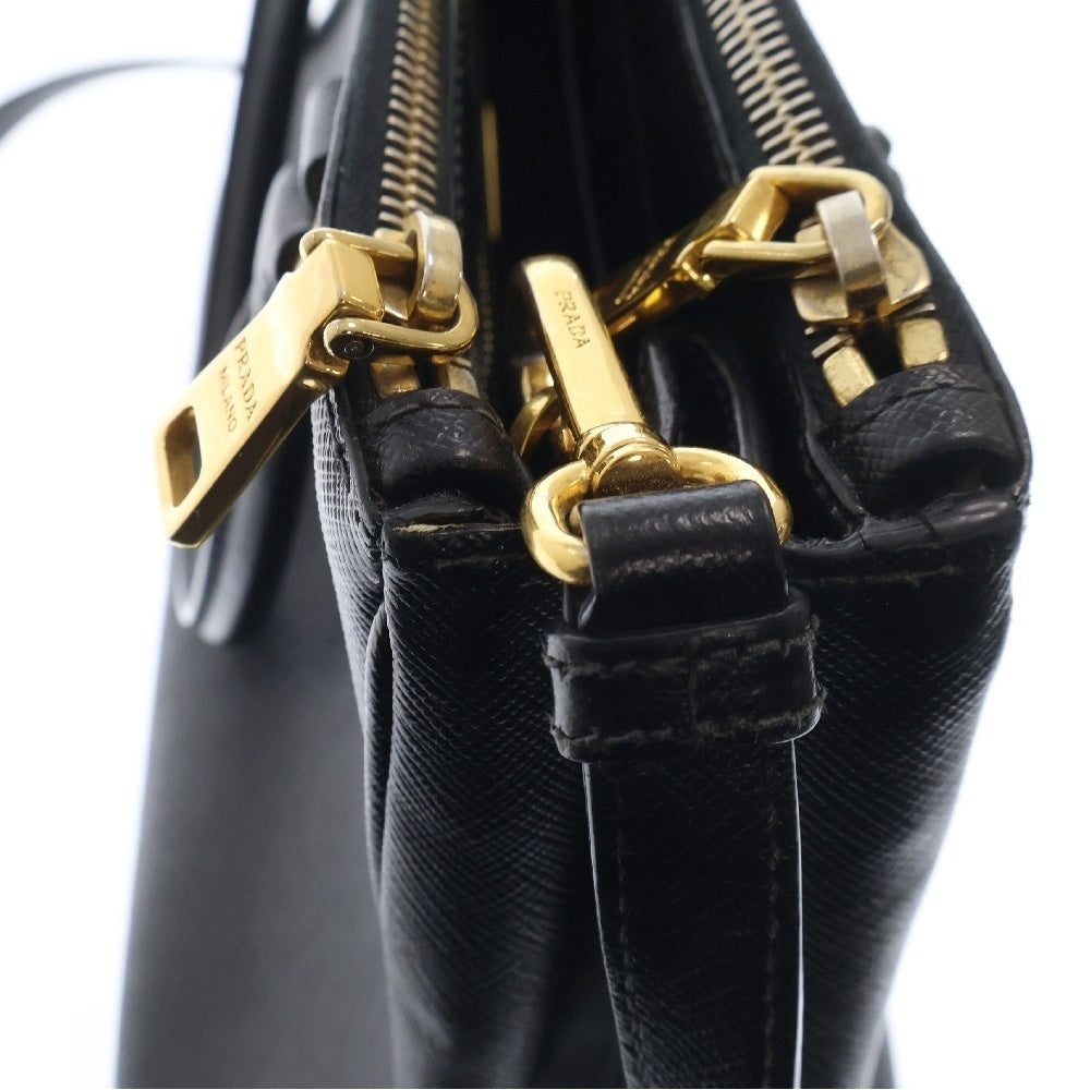 PRADA(プラダ) サフィアーノ ガレリア 2WAYレザーハンドバッグ ショルダーバッグ ブラック BN1801