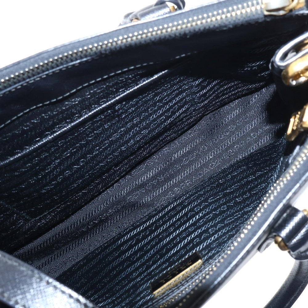 PRADA(プラダ) サフィアーノ ガレリア 2WAYレザーハンドバッグ ショルダーバッグ ブラック BN1801