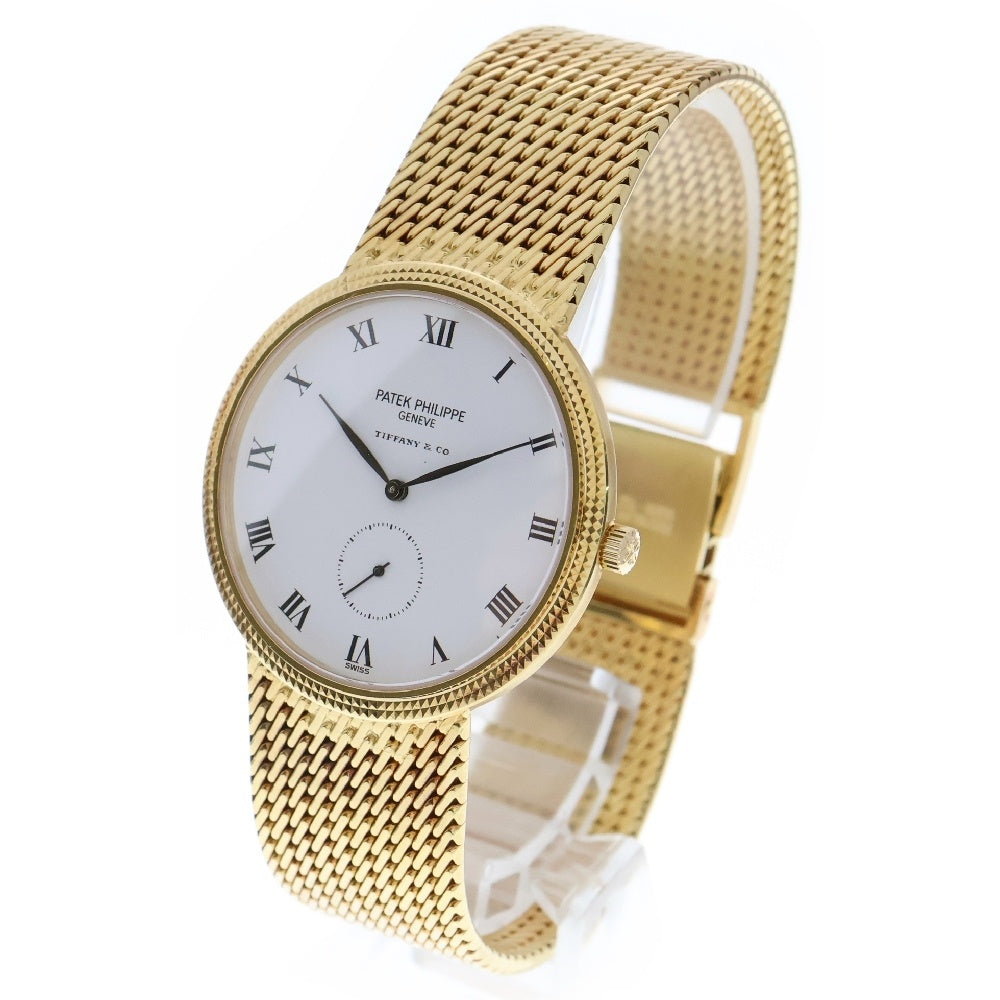 PATEK PHILIPPE(パテックフィリップ) カラトラバ ティファニー Wネーム 白文字盤 YG/手巻き 腕時計 83.6g