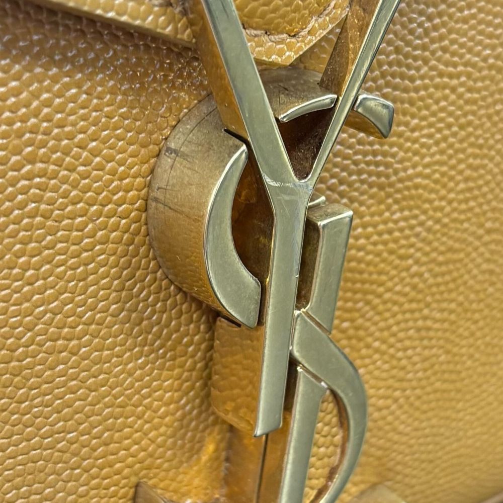 SAINT LAURENT PARIS(サンローランパリ) カサンドラ 2WAYバッグ トップハンドルミディアム ショルダーバッグ ハンドバッグ ベージュ GD金具 レザー 602716