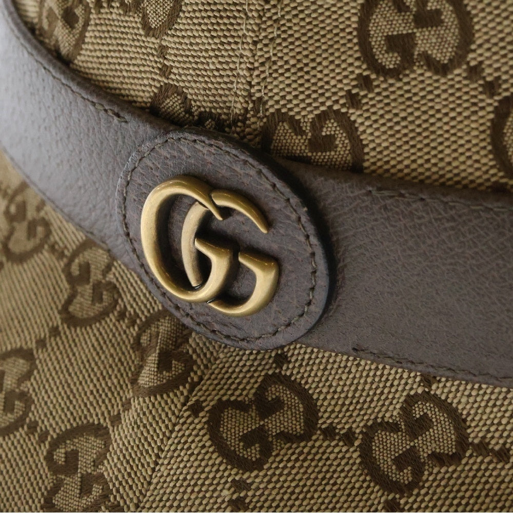 GUCCI(グッチ) GGキャンバス フェドラハット 帽子 キャンバス×レザー ベージュ×ブラウン