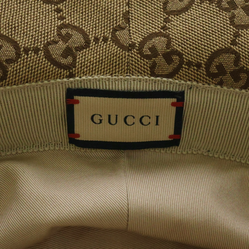 GUCCI(グッチ) GGキャンバス フェドラハット 帽子 キャンバス×レザー ベージュ×ブラウン