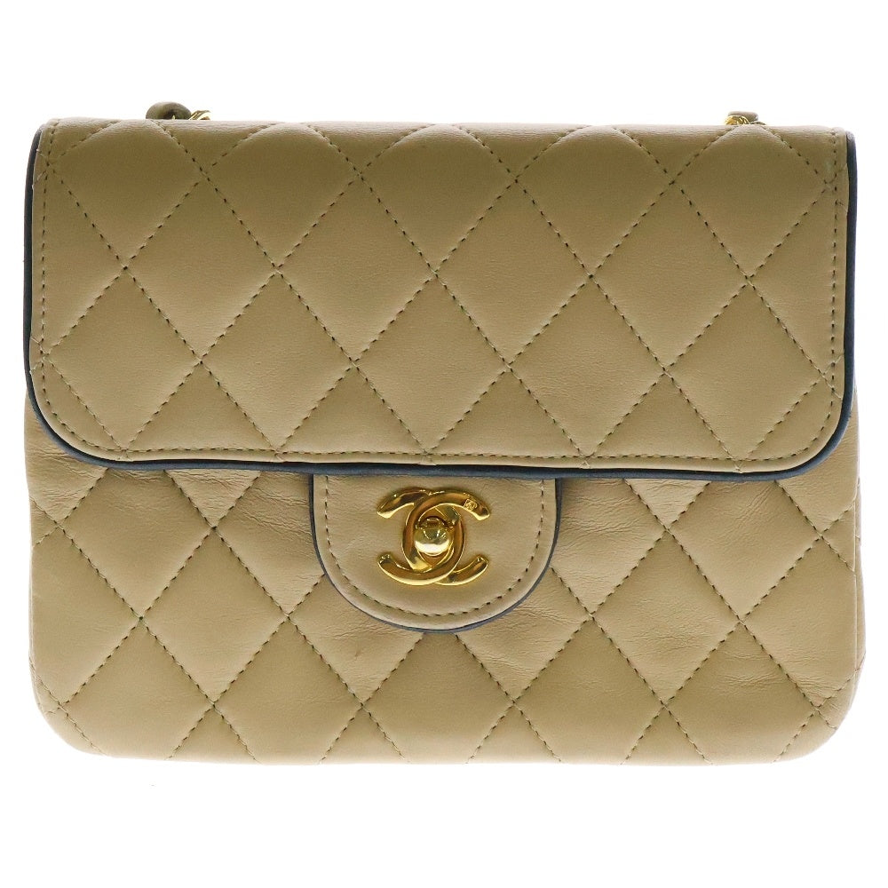 CHANEL(シャネル) ミニマトラッセ 18 Sフラップ Sショルダーバック チェーンバッグ ハンドバッグ ミニバッグ ゴールド金具 ラム ベージュ