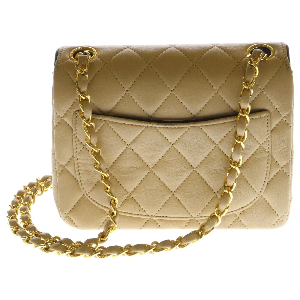 CHANEL(シャネル) ミニマトラッセ 18 Sフラップ Sショルダーバック チェーンバッグ ハンドバッグ ミニバッグ ゴールド金具 ラム ベージュ