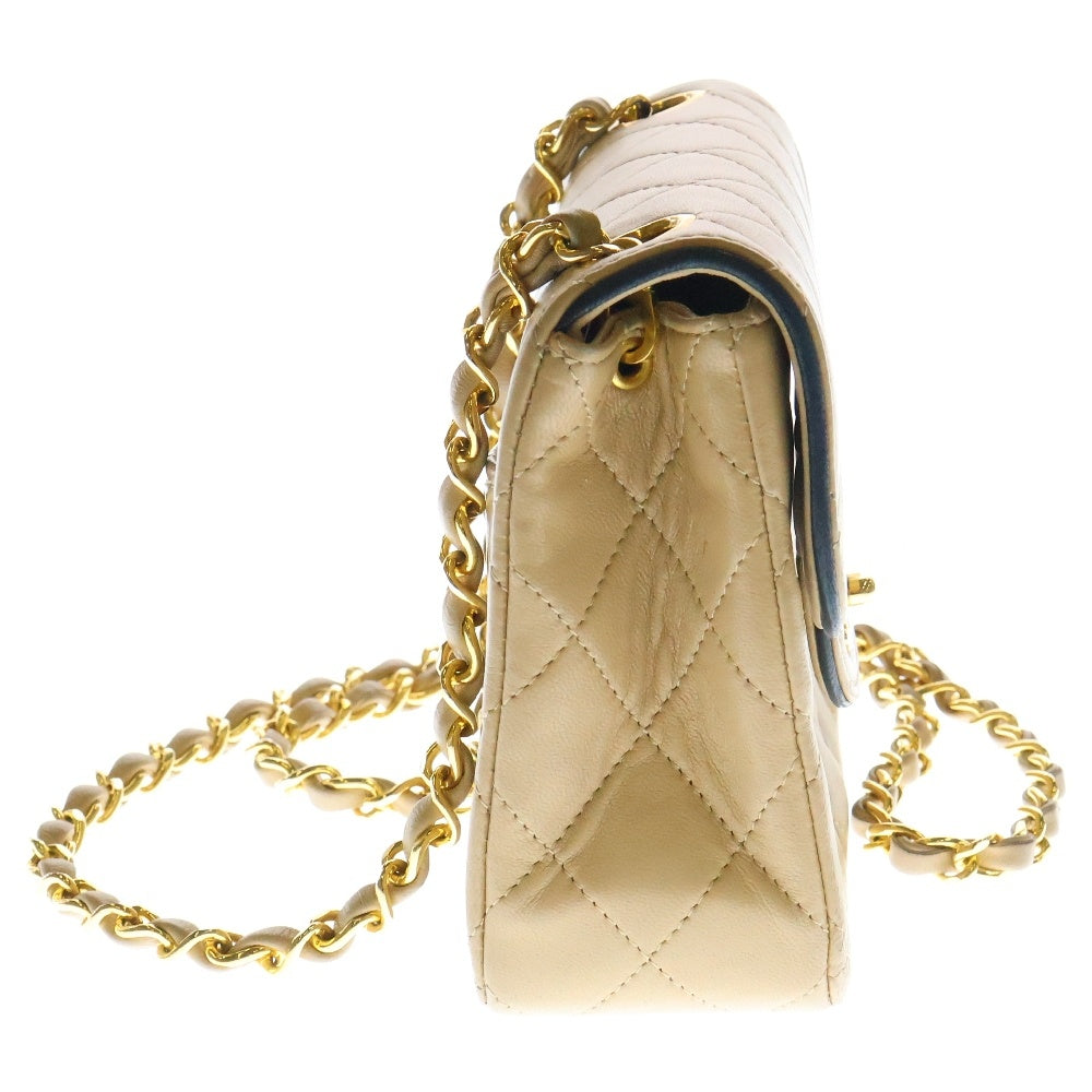 CHANEL(シャネル) ミニマトラッセ 18 Sフラップ Sショルダーバック チェーンバッグ ハンドバッグ ミニバッグ ゴールド金具 ラム ベージュ
