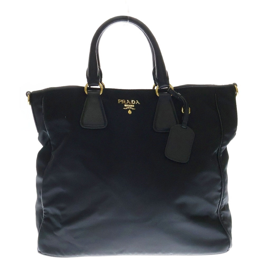 PRADA(プラダ) 2wayショルダーバッグ ハンドバッグ トートバッグ ブラック ゴールド金具 ナイロン BZ0026