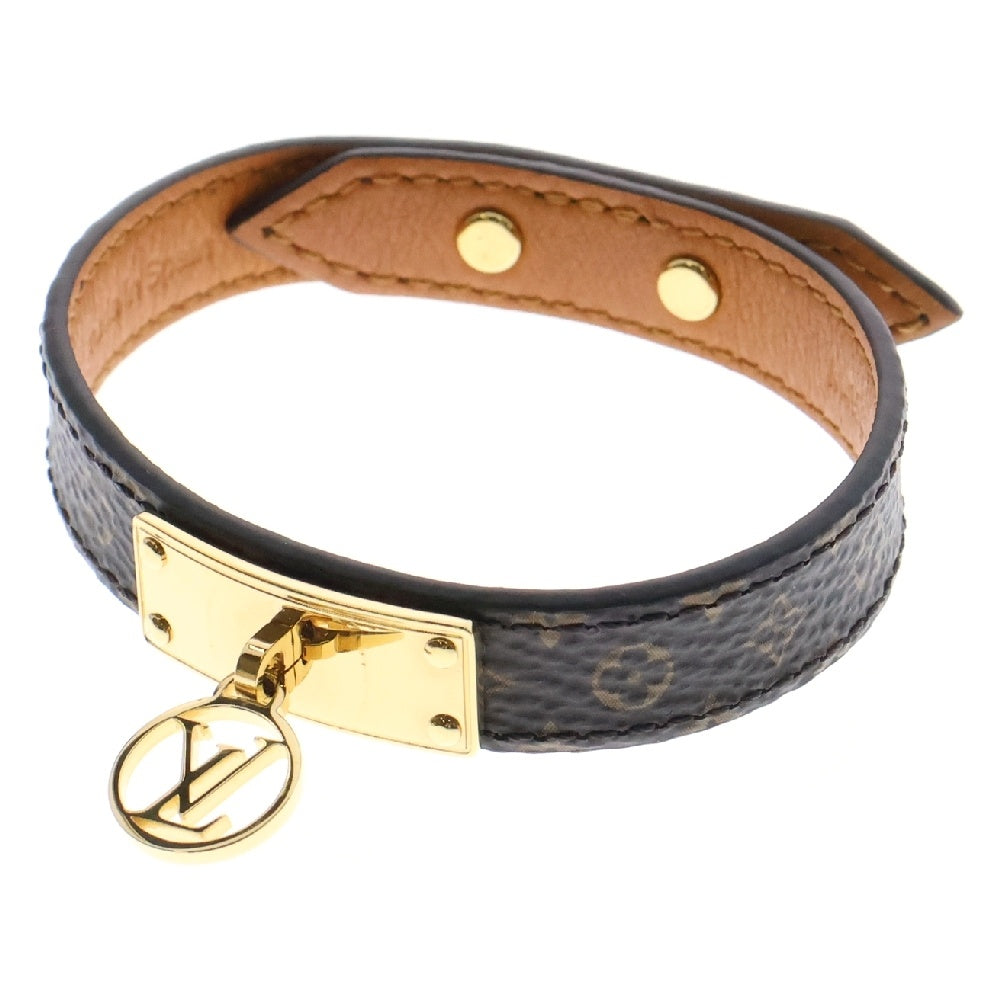 LOUIS VUITTON(ルイヴィトン) モノグラム ロゴマニアブレスレット ブラウン ゴールド金具 M4150F