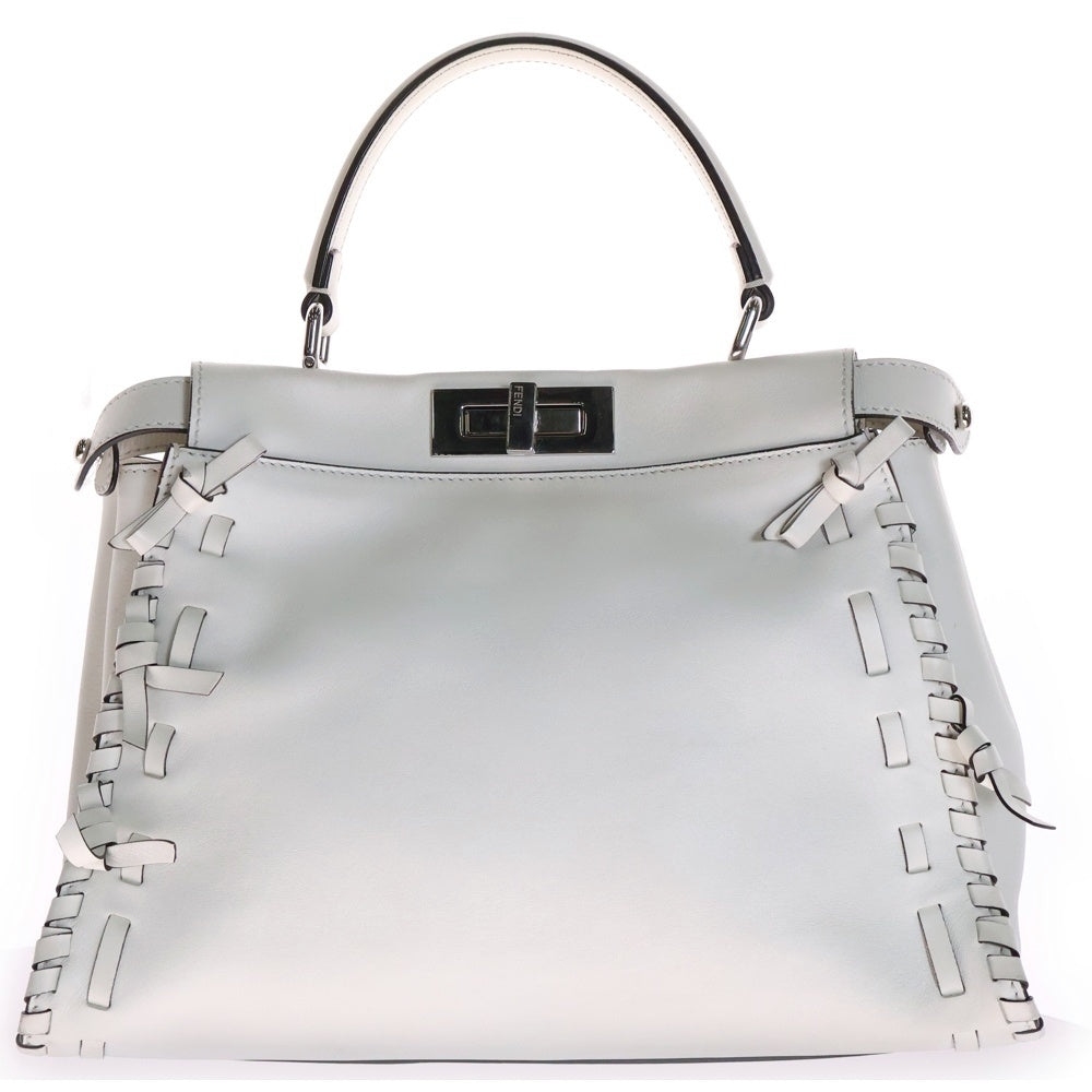 FENDI(フェンディ) ピーカブー レギュラー レザーハンドバッグ ホワイト 8BN290