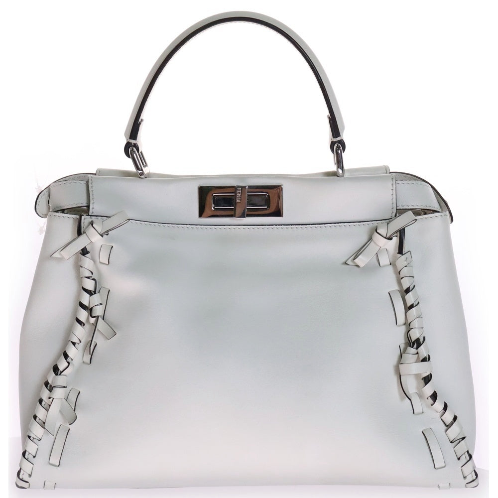 FENDI(フェンディ) ピーカブー レギュラー レザーハンドバッグ ホワイト 8BN290