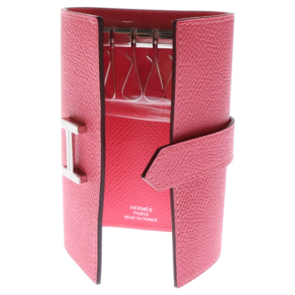 HERMES(エルメス) ベアン キーケース ローズアザレ エプソン 4連 W刻印 シルバー金具