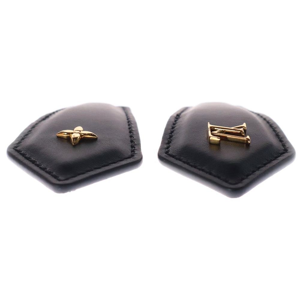 LOUIS VUITTON(ルイヴィトン) LV バックステージ レザー ヘアクリップ ヘアピン ブラック×ゴールド M01442