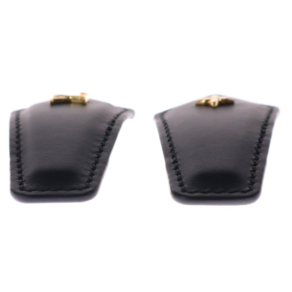 LOUIS VUITTON(ルイヴィトン) LV バックステージ レザー ヘアクリップ ヘアピン ブラック×ゴールド M01442