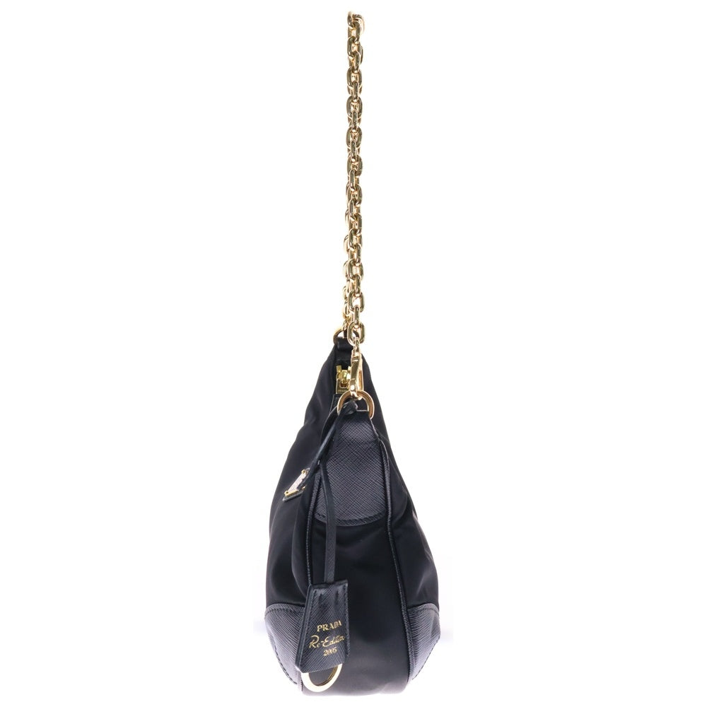 PRADA(プラダ) Re-Edition テスート ハンドバッグ 黒 ナイロン チェーン ショルダーバッグ