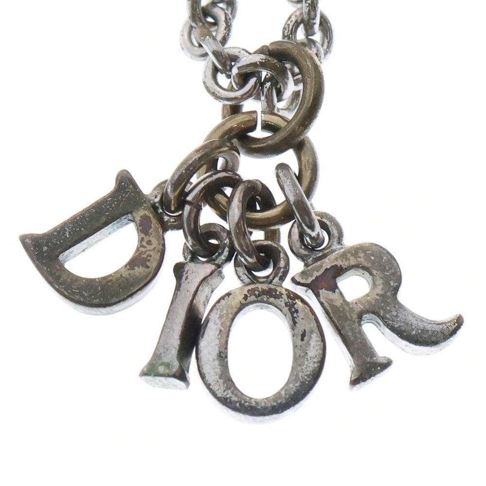 Christian Dior(クリスチャンディオール) DIOR ロゴ ネックレス シルバー メタル アクセサリー ペンダント