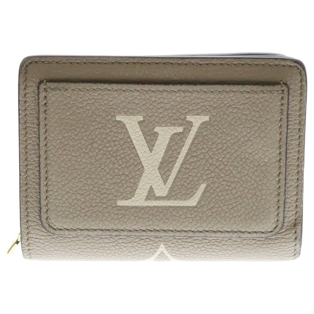 LOUIS VUITTON(ルイヴィトン) モノグラム・アンプラント ポルトフォイユ・クレア クレーム コンパクトウォレット 三つ折り財布 ベージュ×アイボリー ゴールド金具 M82370