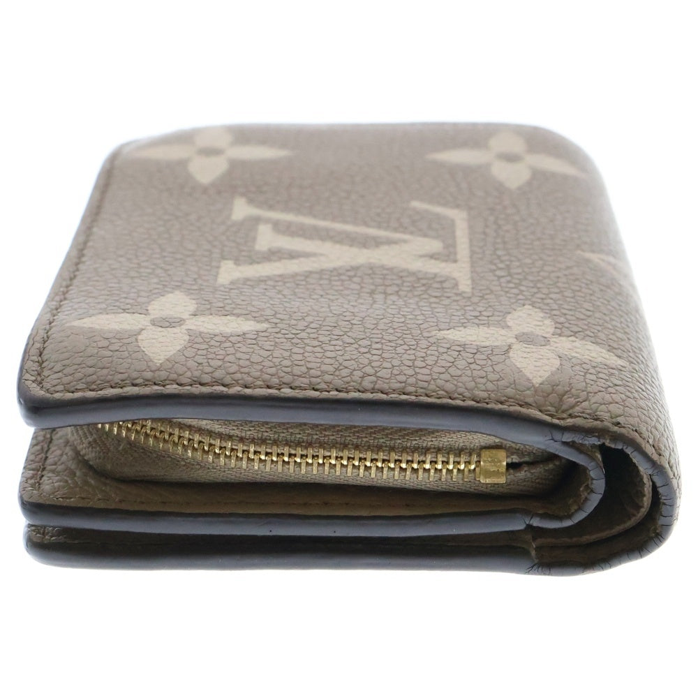 LOUIS VUITTON(ルイヴィトン) モノグラム・アンプラント ポルトフォイユ・クレア クレーム コンパクトウォレット 三つ折り財布 ベージュ×アイボリー ゴールド金具 M82370