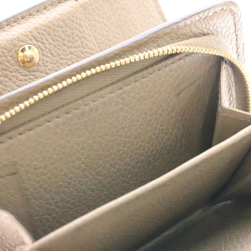 LOUIS VUITTON(ルイヴィトン) モノグラム・アンプラント ポルトフォイユ・クレア クレーム コンパクトウォレット 三つ折り財布 ベージュ×アイボリー ゴールド金具 M82370