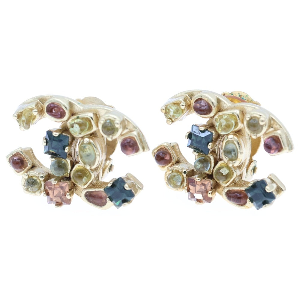 CHANEL(シャネル) ココマーク カラーストーン イヤリング イヤーアクセサリー ゴールド GP 01A