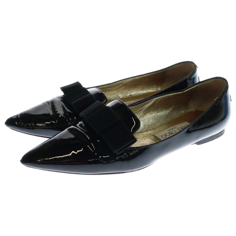 JIMMY CHOO(ジミーチュウ) リボン パンプス シューズ ブラック パテント 371/1 レディース