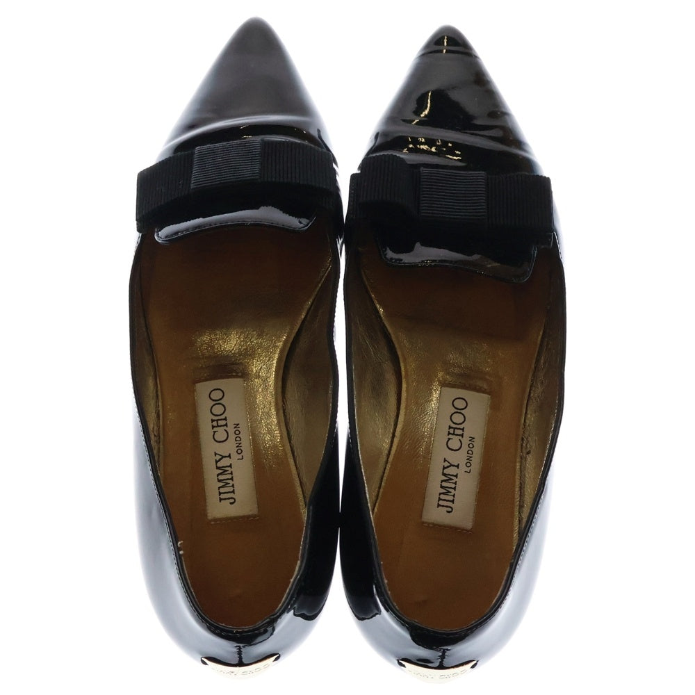 JIMMY CHOO(ジミーチュウ) リボン パンプス シューズ ブラック パテント 371/1 レディース