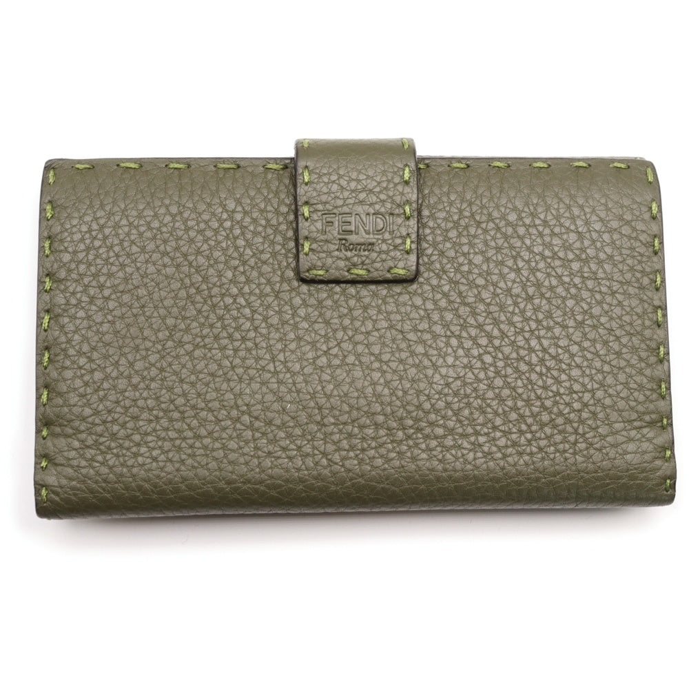 FENDI(フェンディ) セレリア ピーカブー ターンロック レザー ロングウォレット 長財布 グリーン 8M0308