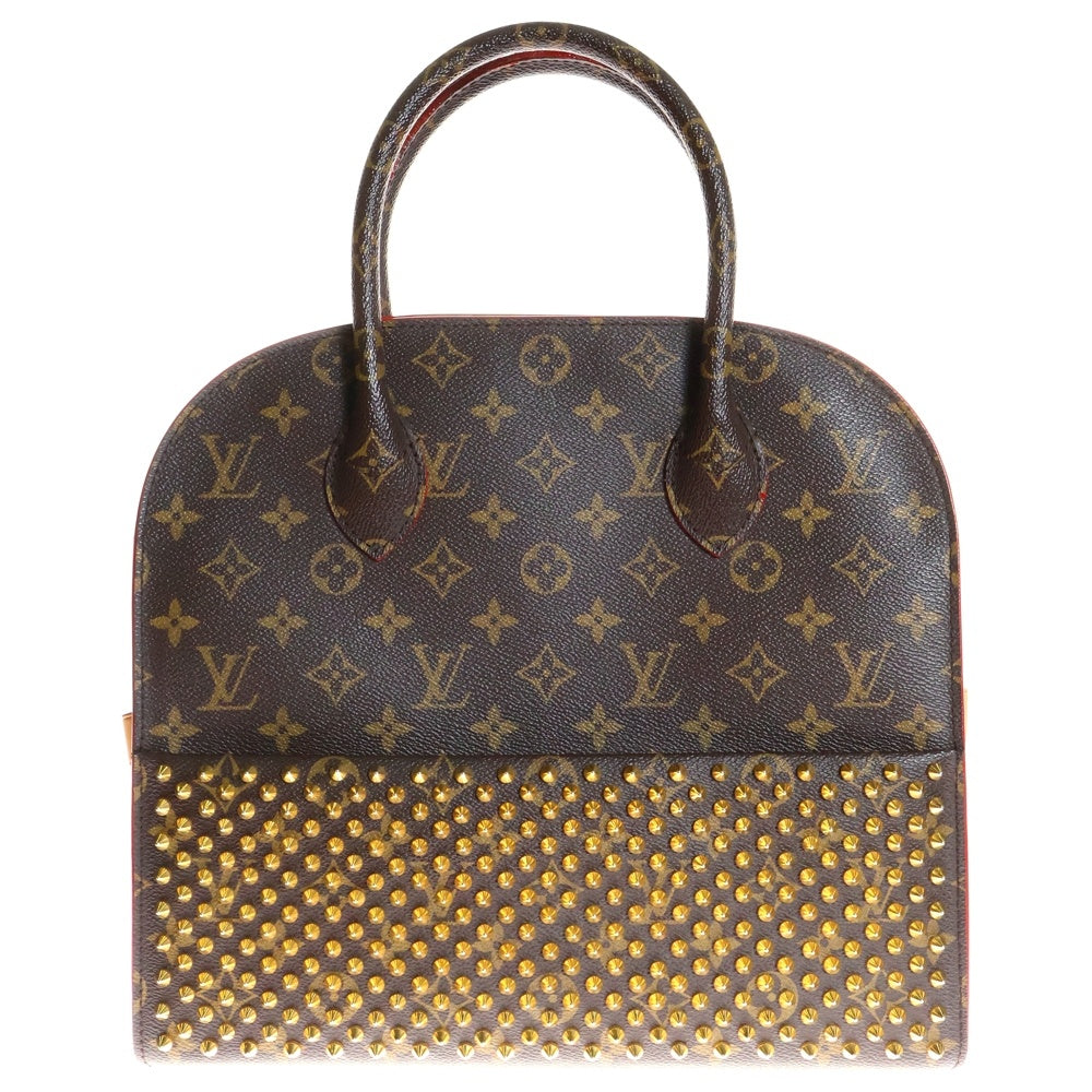 LOUIS VUITTON(ルイヴィトン) クリスチャンルブタン コラボ モノグラムスタッズ アイコノクラスト トートバッグ ハンドバッグ ブラウン×レッド ゴールド金具 レザー×PVC M41234