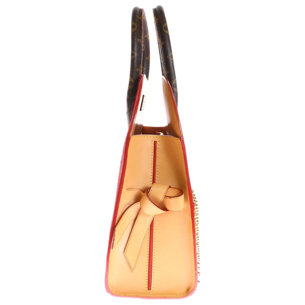 LOUIS VUITTON(ルイヴィトン) クリスチャンルブタン コラボ モノグラムスタッズ アイコノクラスト トートバッグ ハンドバッグ ブラウン×レッド ゴールド金具 レザー×PVC M41234