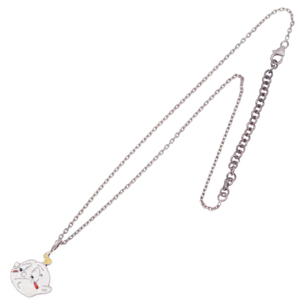 Christian Dior(クリスチャンディオール) キャラクターモチーフ ネックレス ペンダント ホワイト×シルバー