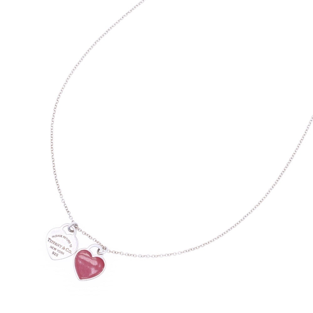 TIFFANY&Co(ティファニー) リターントゥティファニー ダブルハートネックレスペンダント シルバー×レッド SV925 2.7g