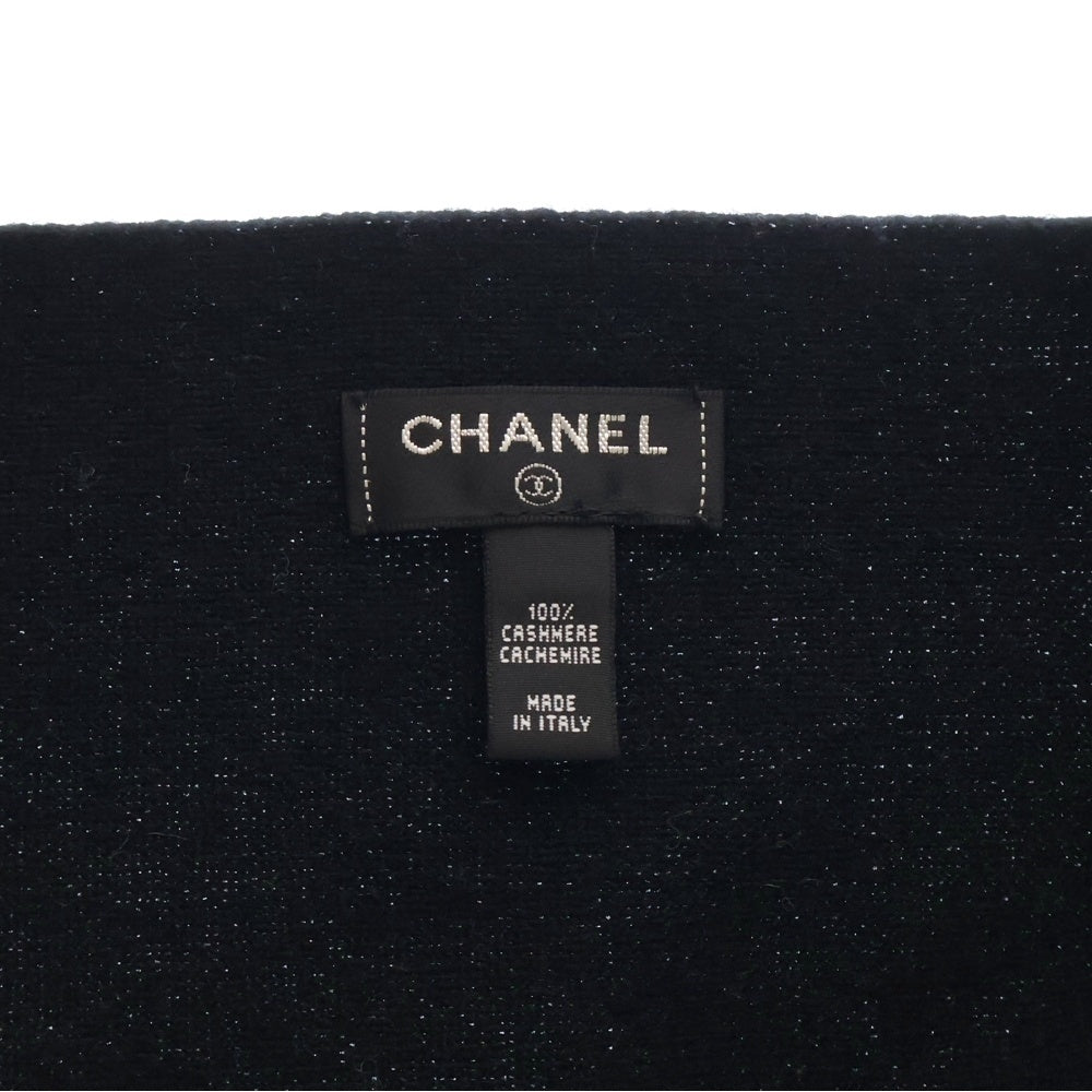 CHANEL(シャネル) ココマーク パイルロゴ カシミヤニット マフラー ブラック