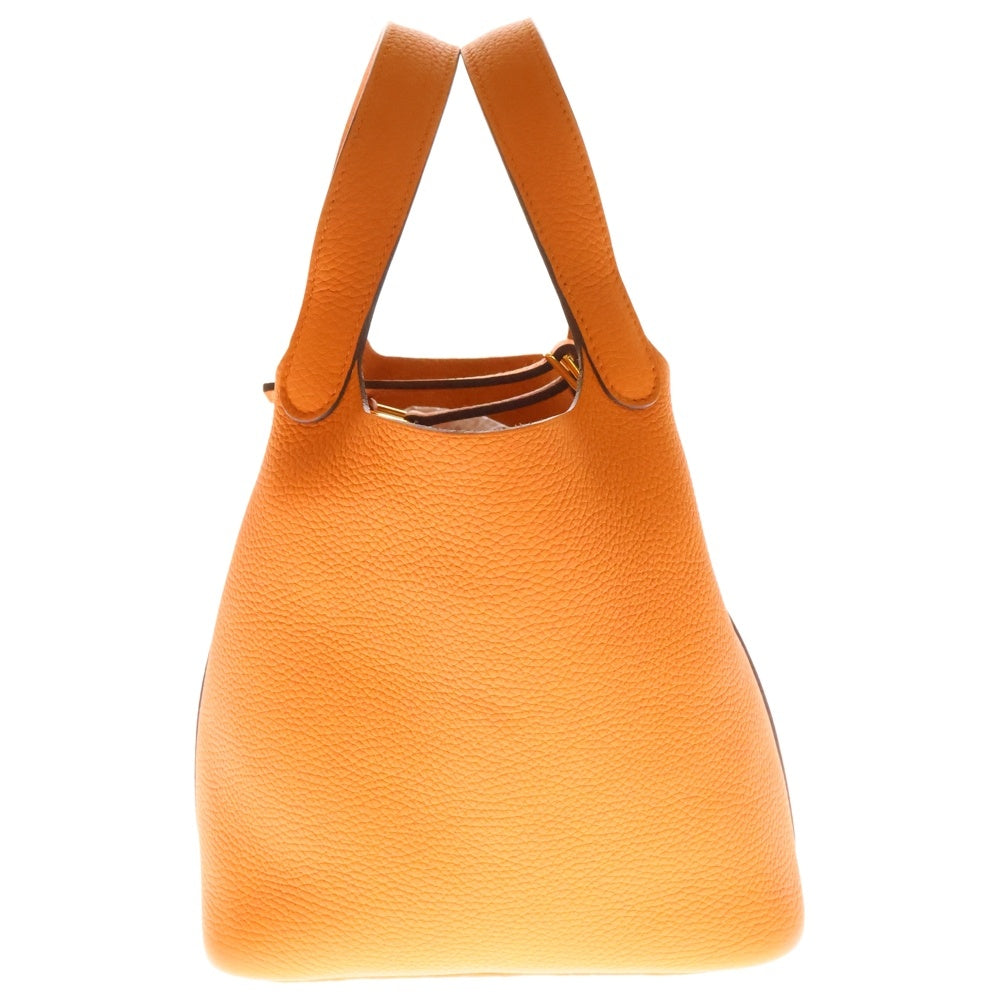 HERMES(エルメス) ピコタンロックPM オレンジ トリヨンクレマンス ハンドバッグ シルバー金具 U刻印