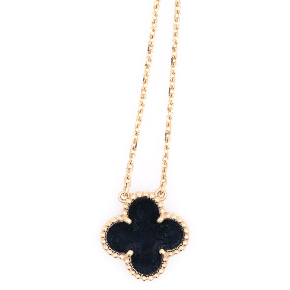 Van Cleef & Arpels(ヴァンクリーフアンドアーペル) ヴィンテージ アルハンブラ ネックレス オニキス Au750 K18 ゴールド ジュエリー