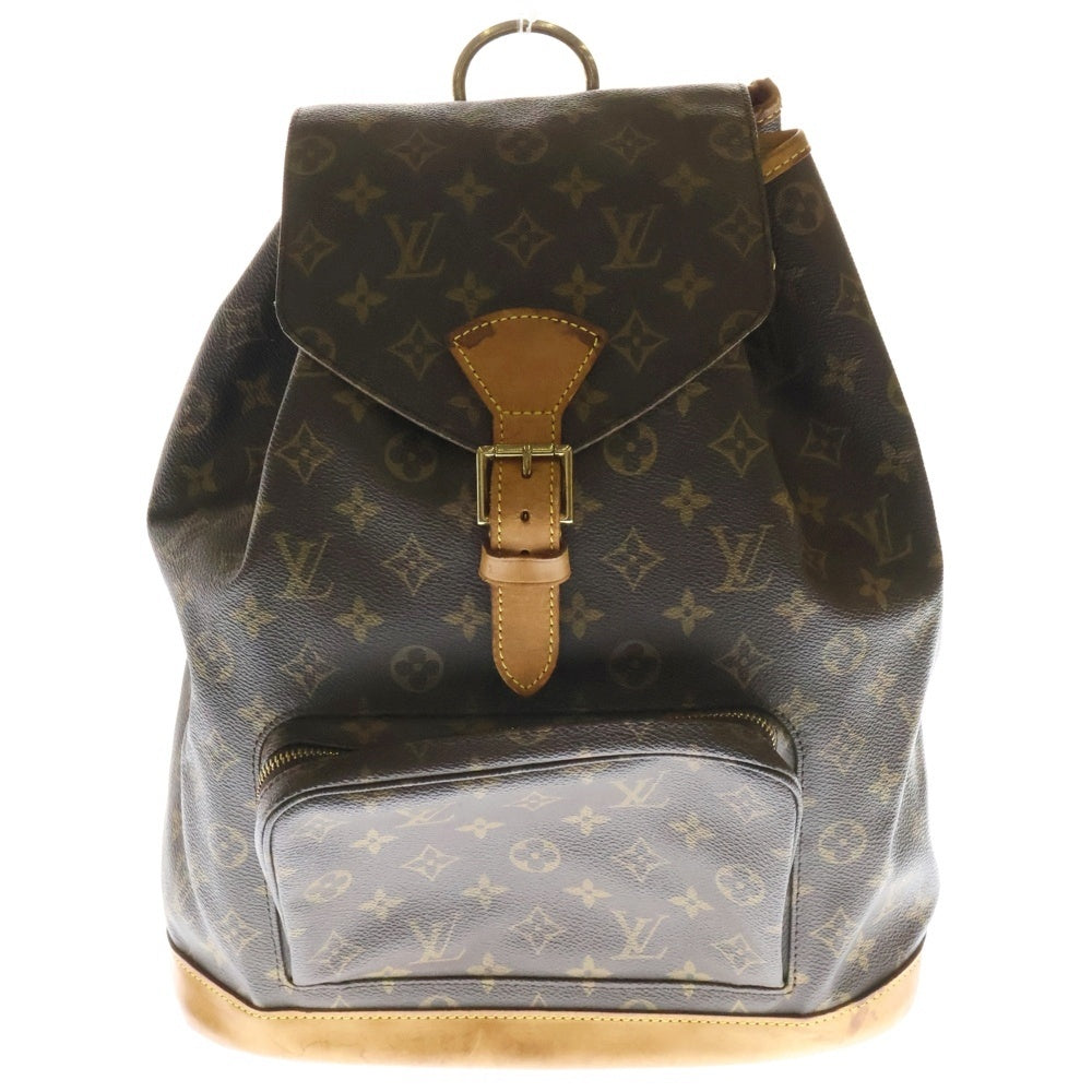 LOUIS VUITTON(ルイヴィトン) モノグラム モンスリGM レザーバックパック リュック ブラウン レディース M42224