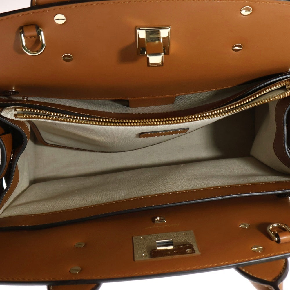 FERRAGAMO(フェラガモ) ガンチーニ スタジオ レザー 2WAY ハンド ショルダーバッグ ブラウン