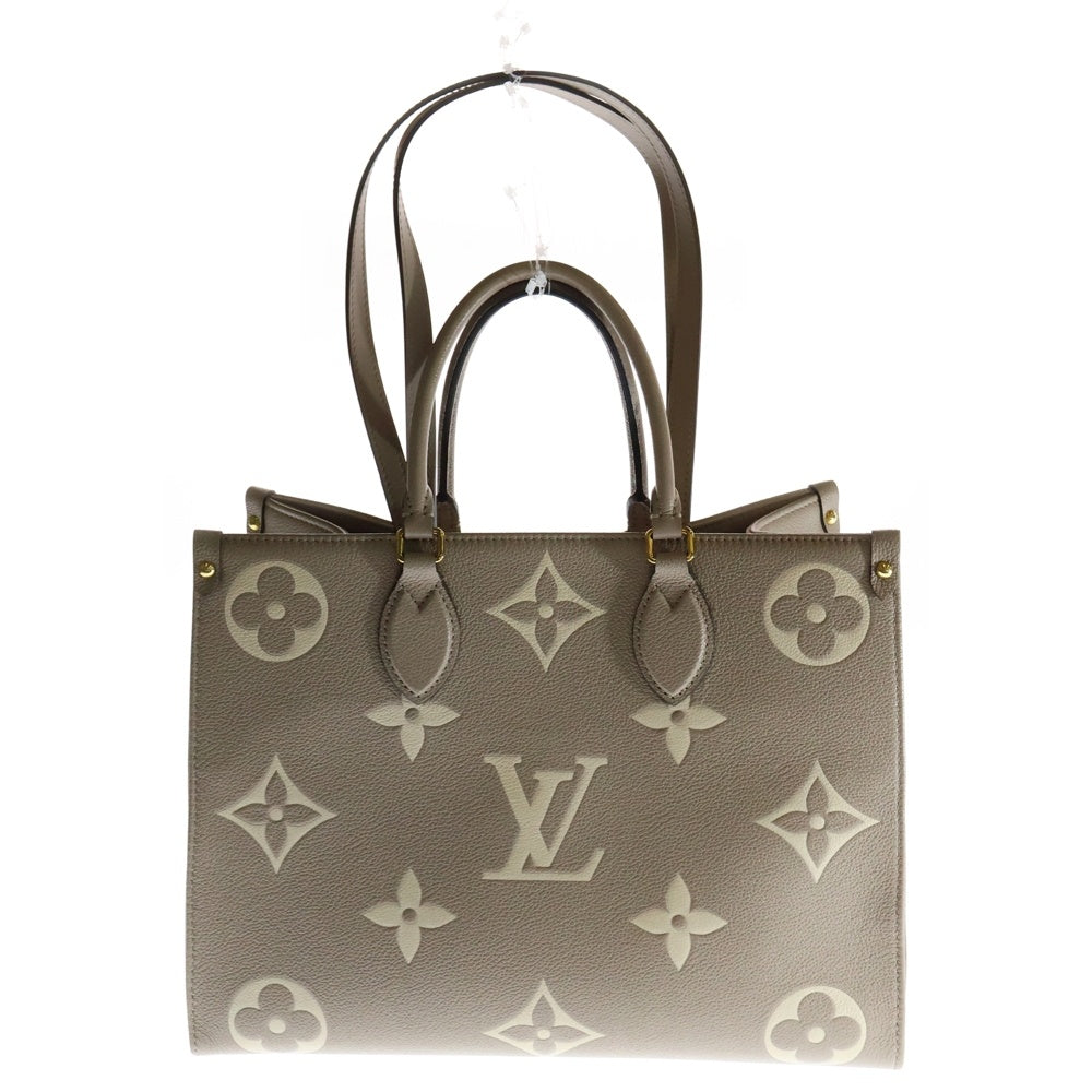 LOUIS VUITTON(ルイヴィトン) オンザゴーMM モノグラム アンプラントトゥルトレール クレーム レザー トートバッグ ベージュ M45494 RFID
