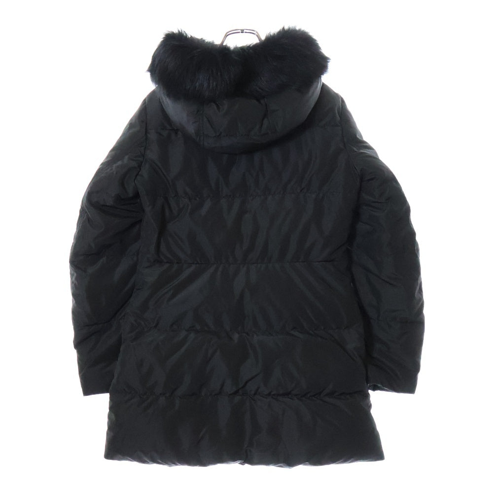 PRADA(プラダ) トライアングルロゴ シープファー フード付ナイロンダウンコート ブラック レディース 29E117 R212