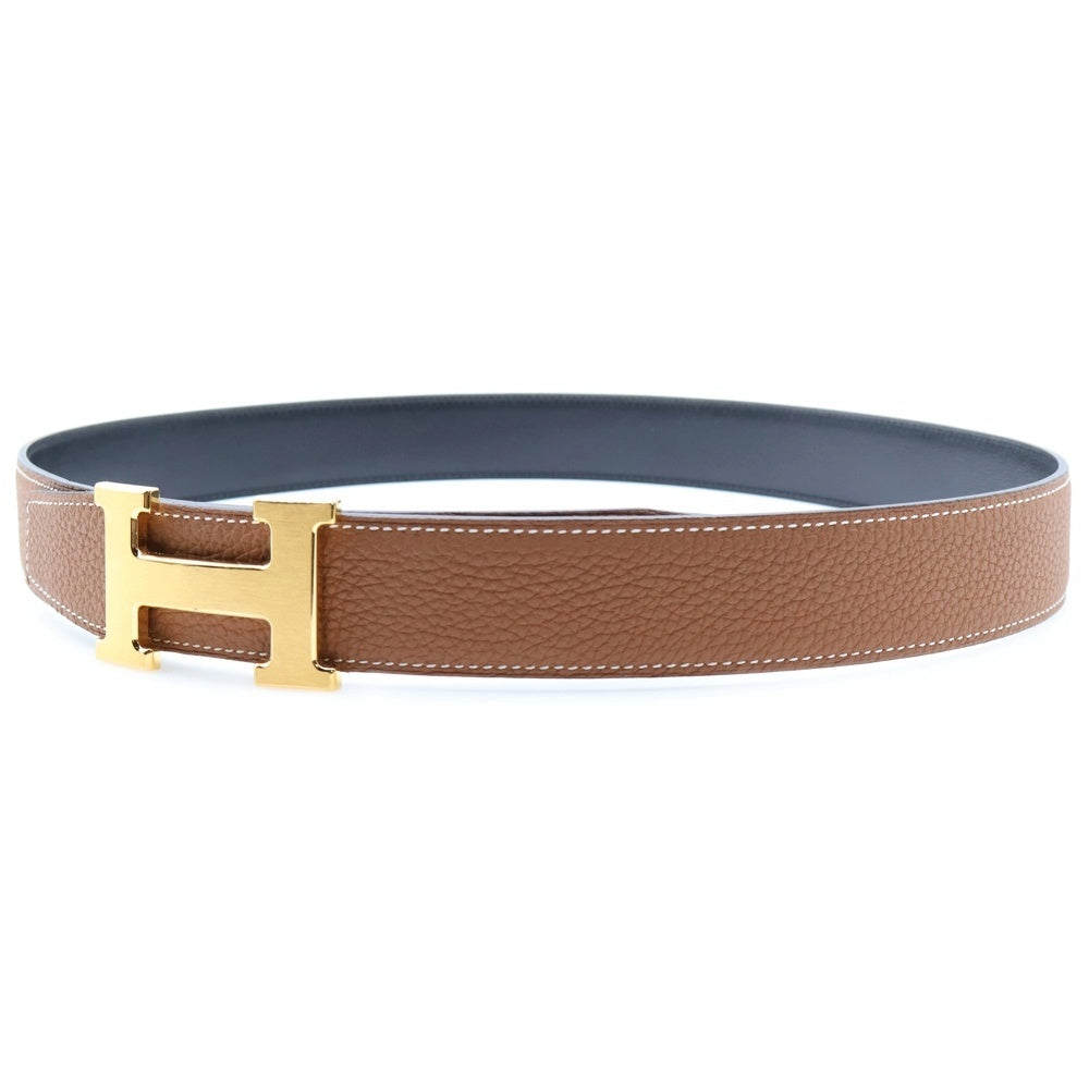 HERMES(エルメス) コンスタンスベルト Hバックル カーフレザー リバーシブル ゴールド金具 ブラウン/ブラック D刻印
