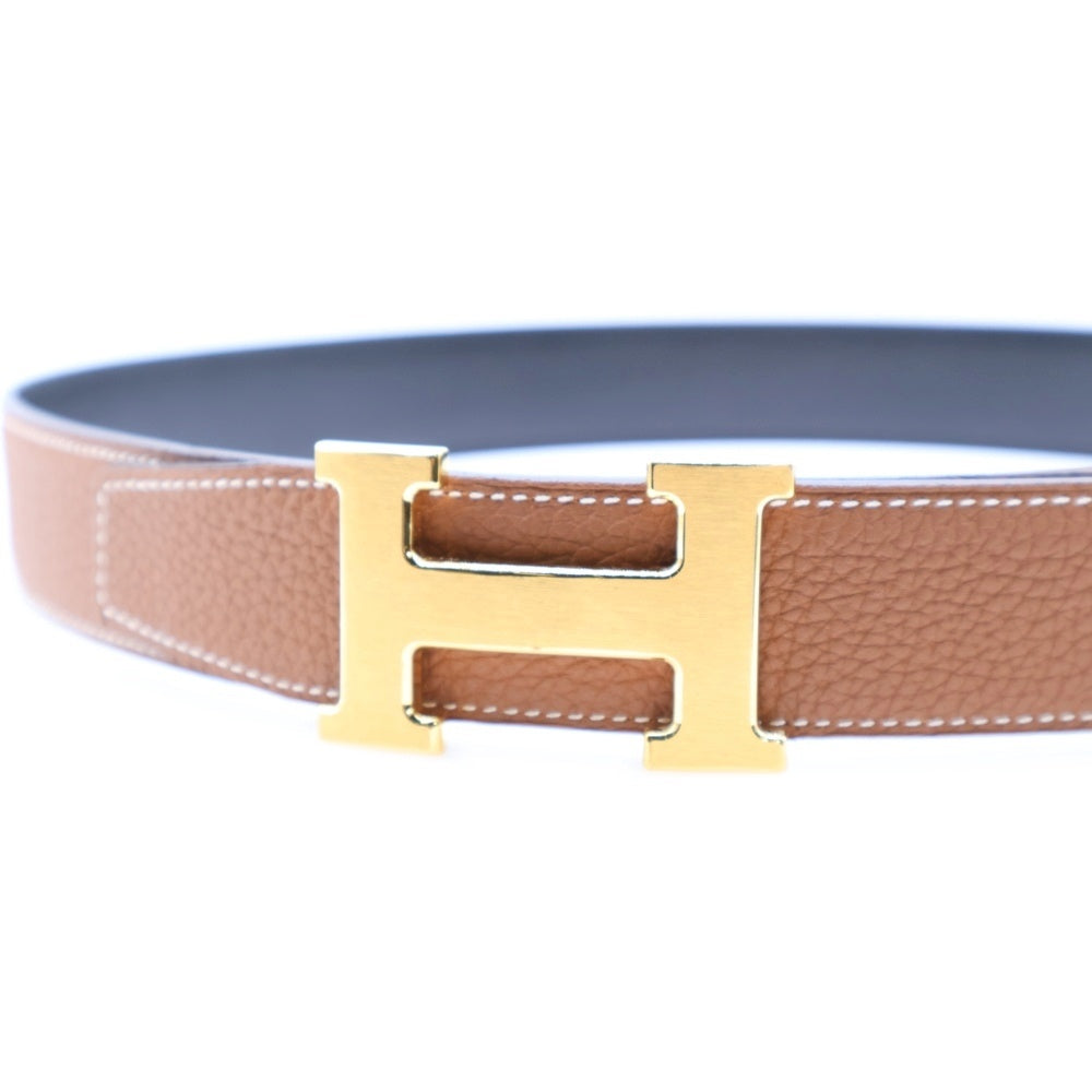 HERMES(エルメス) コンスタンスベルト Hバックル カーフレザー リバーシブル ゴールド金具 ブラウン/ブラック D刻印