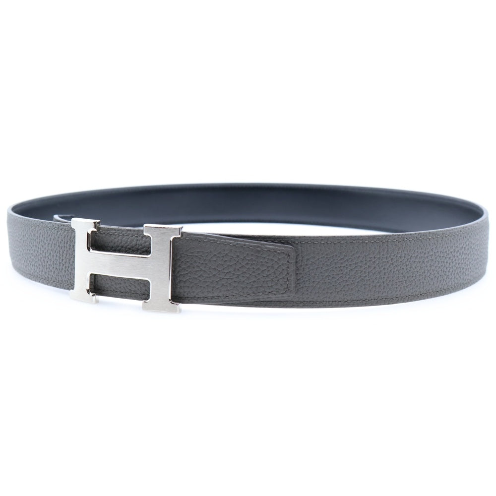 HERMES(エルメス) コンスタンスベルト Hバックル エタン トゴ ボックスカーフレザー リバーシブル シルバー金具 グレー/ブラック D刻印