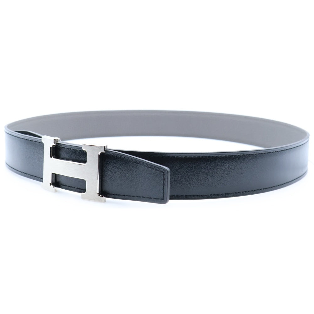 HERMES(エルメス) コンスタンスベルト Hバックル エタン トゴ ボックスカーフレザー リバーシブル シルバー金具 グレー/ブラック D刻印