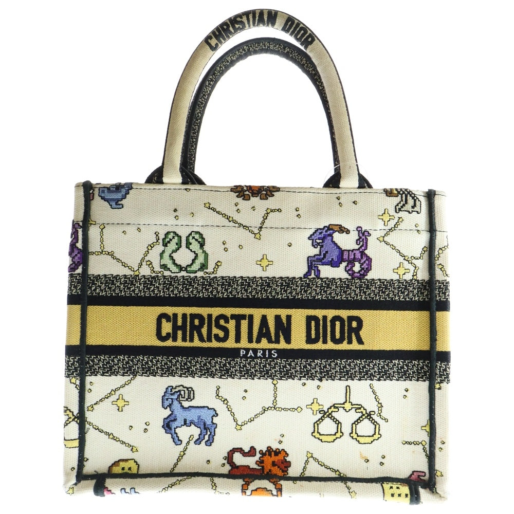 Christian Dior(クリスチャンディオール) ブックトート スモール ピクセルゾディアックエンブロイダリー マルチカラー キャンバス ハンドバッグ