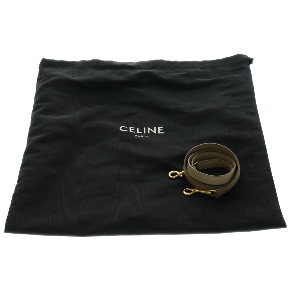 CELINE(セリーヌ) ベルトバッグ ナノ 2WAYバッグ ショルダーバッグ ハンドバッグ ゴールド金具 ベージュ系 レザー